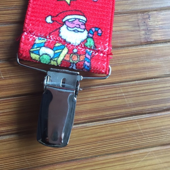 Christmas Holiday Suspenders. Silver hardware. EUC - Picture 4 of 8